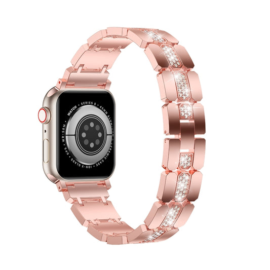 Diamond Metal Watch Band For Apple Watch SE 44mm(Pink) - Watch Bands by PMC Jewellery | Online Shopping South Africa | PMC Jewellery