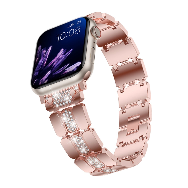 Diamond Metal Watch Band For Apple Watch 5 40mm(Pink) - Watch Bands by PMC Jewellery | Online Shopping South Africa | PMC Jewellery