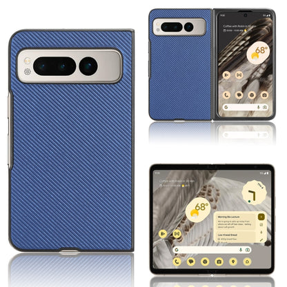 For Google Pixel Fold PU Leather PC Phone Case(Blue) - Google Cases by PMC Jewellery | Online Shopping South Africa | PMC Jewellery