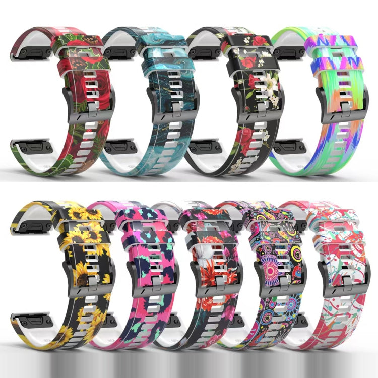 For Garmin Forerunner 965 / 955 / 945 / 935 Printing Quick Release Silicone Watch Band(Colorful) - Watch Bands by PMC Jewellery | Online Shopping South Africa | PMC Jewellery