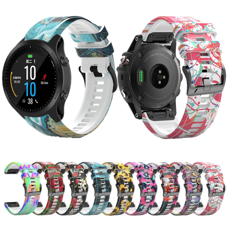 For Garmin Forerunner 965 / 955 / 945 / 935 Printing Quick Release Silicone Watch Band(Colorful) - Watch Bands by PMC Jewellery | Online Shopping South Africa | PMC Jewellery