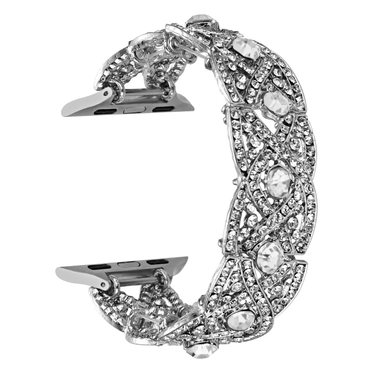 Diamonds Twist Metal Watch Band For Apple Watch 8 41mm(Silver) - Watch Bands by PMC TechLife | Online Shopping South Africa | PMC TechLife