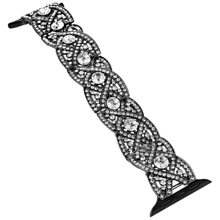 Diamonds Twist Metal Watch Band For Apple Watch 4 44mm(Black) - Watch Bands by PMC Jewellery | Online Shopping South Africa | PMC Jewellery