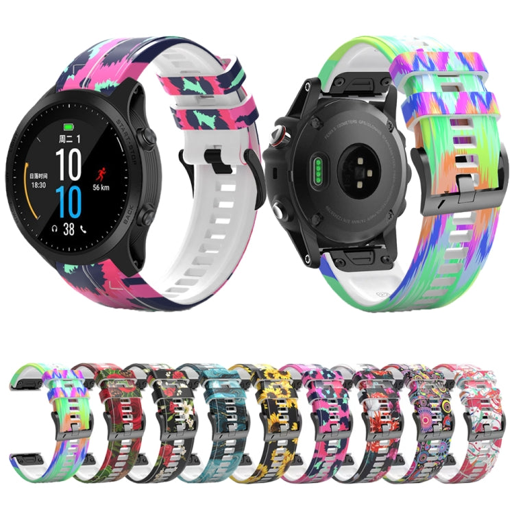 For Garmin  Tactix 7 Pro / Fenix 7X / 6X Pro Printing Quick Release Silicone Watch Band(Colorful) - Watch Bands by PMC Jewellery | Online Shopping South Africa | PMC Jewellery