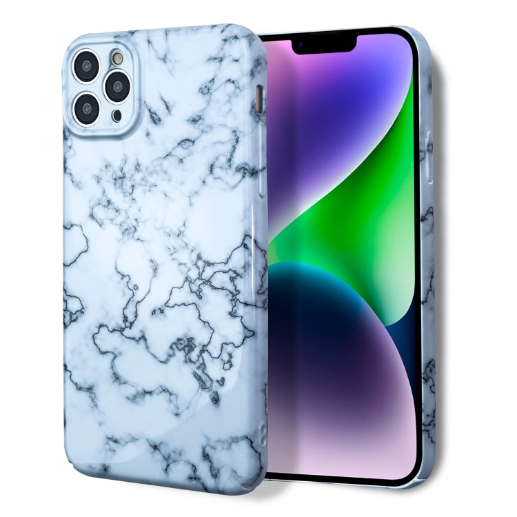 For iPhone 12 Pro Max Marble Pattern Phone Case(Green White) - iPhone 12 Pro Max Cases by PMC TechLife | Online Shopping South Africa | PMC TechLife