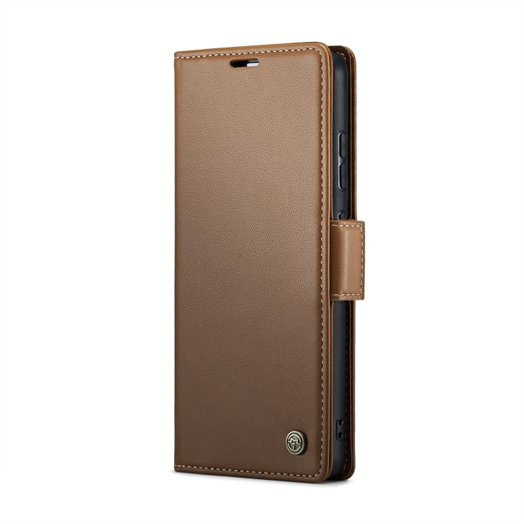 For Samsung Galaxy A52/A52s 5G CaseMe 023 Butterfly Buckle Litchi Texture RFID Anti-theft Leather Phone Case(Brown) - Galaxy Phone Cases by CaseMe | Online Shopping South Africa | PMC Jewellery | Buy Now Pay Later Mobicred