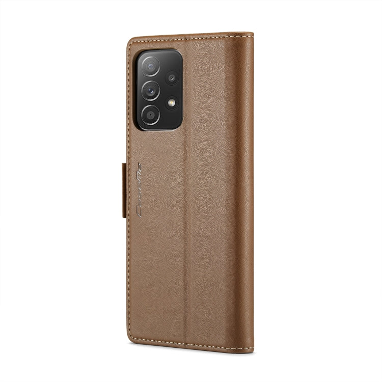 For Samsung Galaxy A52/A52s 5G CaseMe 023 Butterfly Buckle Litchi Texture RFID Anti-theft Leather Phone Case(Brown) - Galaxy Phone Cases by CaseMe | Online Shopping South Africa | PMC Jewellery | Buy Now Pay Later Mobicred