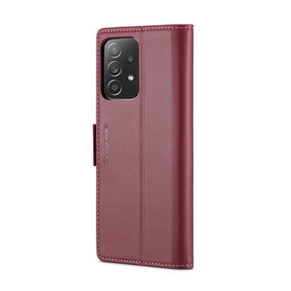 For Samsung Galaxy A52/A52s 5G CaseMe 023 Butterfly Buckle Litchi Texture RFID Anti-theft Leather Phone Case(Wine Red) - Galaxy Phone Cases by CaseMe | Online Shopping South Africa | PMC Jewellery | Buy Now Pay Later Mobicred