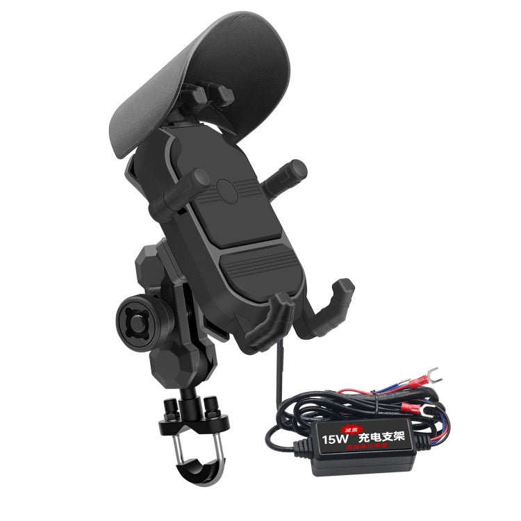 WUPP CS-1848B2 15W Motorcycle Wireless Fast Charging Phone Navigation Holder, Style:Handlebars - Holder by WUPP | Online Shopping South Africa | PMC Jewellery | Buy Now Pay Later Mobicred