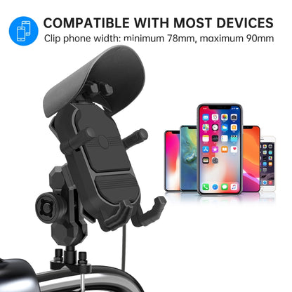 WUPP CS-1848B2 15W Motorcycle Wireless Fast Charging Phone Navigation Holder, Style:Handlebars - Holder by WUPP | Online Shopping South Africa | PMC Jewellery | Buy Now Pay Later Mobicred