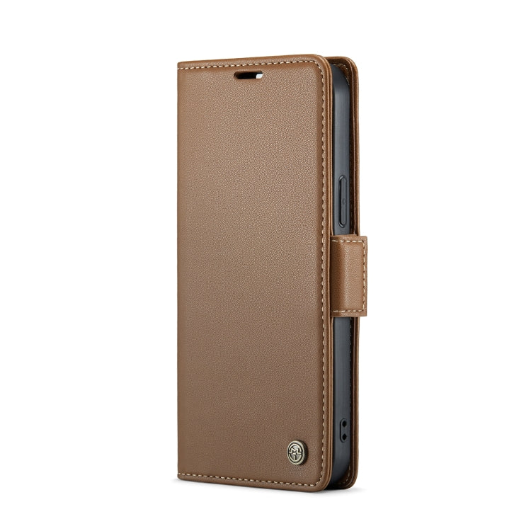 For iPhone 14 Pro CaseMe 023 Butterfly Buckle Litchi Texture RFID Anti-theft Leather Phone Case(Brown) - iPhone 14 Pro Cases by CaseMe | Online Shopping South Africa | PMC Jewellery