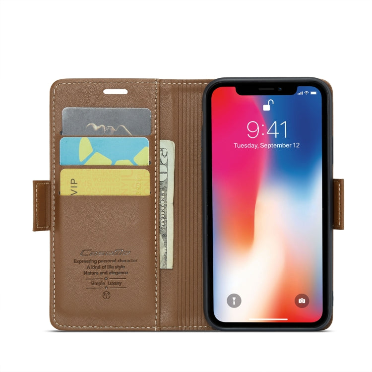 For iPhone XS Max CaseMe 023 Butterfly Buckle Litchi Texture RFID Anti-theft Leather Phone Case(Brown) - More iPhone Cases by CaseMe | Online Shopping South Africa | PMC Jewellery