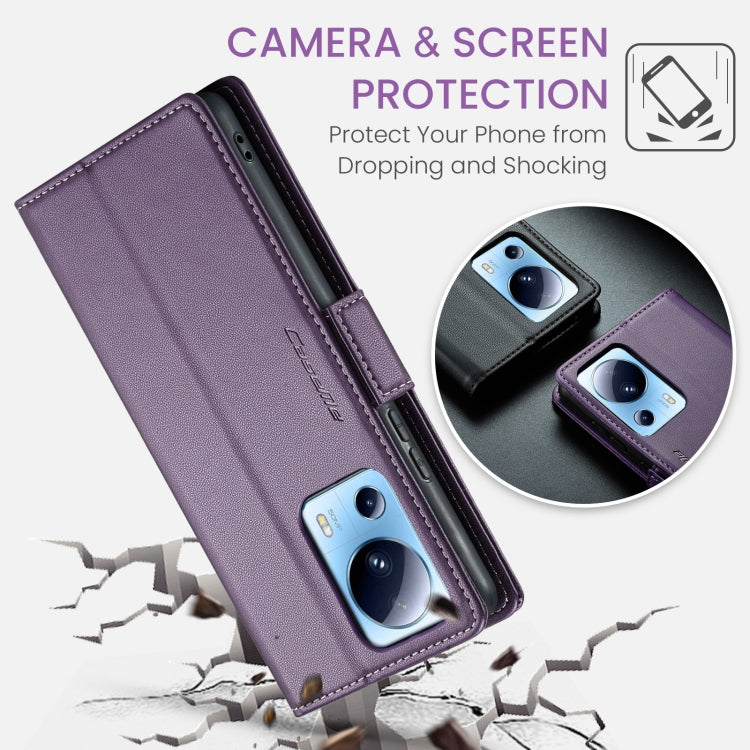 For Xiaomi 13 Lite CaseMe 023 Butterfly Buckle Litchi Texture RFID Anti-theft Leather Phone Case(Pearly Purple) - Xiaomi Cases by CaseMe | Online Shopping South Africa | PMC Jewellery | Buy Now Pay Later Mobicred