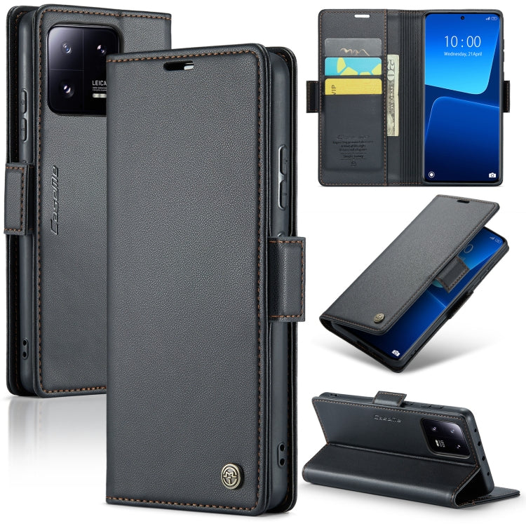 For Xiaomi 13 Pro CaseMe 023 Butterfly Buckle Litchi Texture RFID Anti-theft Leather Phone Case(Black) - Xiaomi Cases by CaseMe | Online Shopping South Africa | PMC Jewellery | Buy Now Pay Later Mobicred