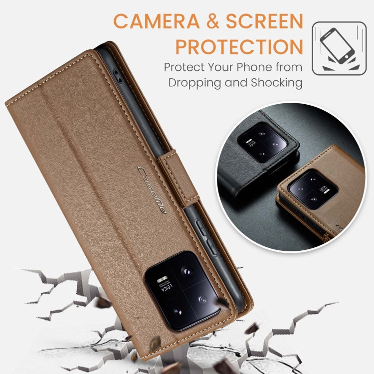 For Xiaomi 13 Pro CaseMe 023 Butterfly Buckle Litchi Texture RFID Anti-theft Leather Phone Case(Brown) - Xiaomi Cases by CaseMe | Online Shopping South Africa | PMC Jewellery | Buy Now Pay Later Mobicred