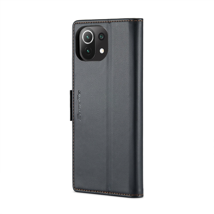 For Xiaomi Mi 11 Lite CaseMe 023 Butterfly Buckle Litchi Texture RFID Anti-theft Leather Phone Case(Black) - Xiaomi Cases by CaseMe | Online Shopping South Africa | PMC Jewellery | Buy Now Pay Later Mobicred