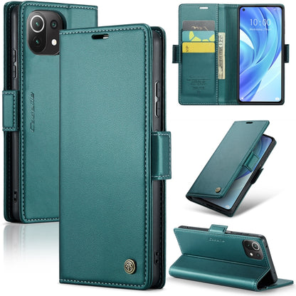 For Xiaomi Mi 11 Lite CaseMe 023 Butterfly Buckle Litchi Texture RFID Anti-theft Leather Phone Case(Pearly Blue) - Xiaomi Cases by CaseMe | Online Shopping South Africa | PMC Jewellery | Buy Now Pay Later Mobicred