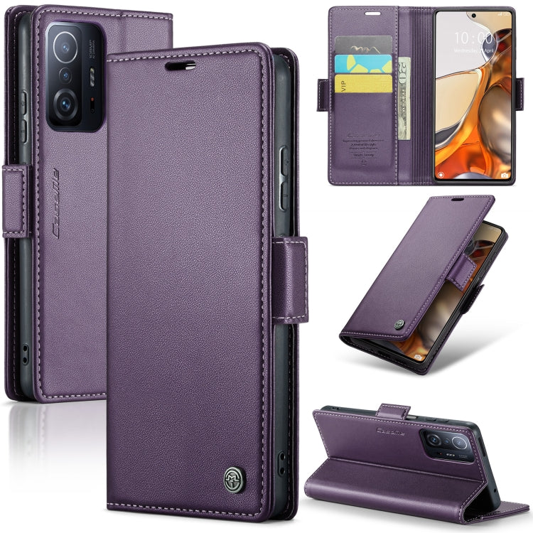 For Xiaomi 11T / 11T Pro CaseMe 023 Butterfly Buckle Litchi Texture RFID Anti-theft Leather Phone Case(Pearly Purple) - Xiaomi Cases by CaseMe | Online Shopping South Africa | PMC Jewellery | Buy Now Pay Later Mobicred