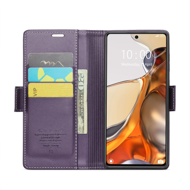 For Xiaomi 11T / 11T Pro CaseMe 023 Butterfly Buckle Litchi Texture RFID Anti-theft Leather Phone Case(Pearly Purple) - Xiaomi Cases by CaseMe | Online Shopping South Africa | PMC Jewellery | Buy Now Pay Later Mobicred