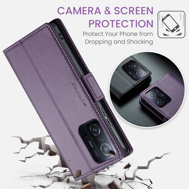 For Xiaomi 11T / 11T Pro CaseMe 023 Butterfly Buckle Litchi Texture RFID Anti-theft Leather Phone Case(Pearly Purple) - Xiaomi Cases by CaseMe | Online Shopping South Africa | PMC Jewellery | Buy Now Pay Later Mobicred