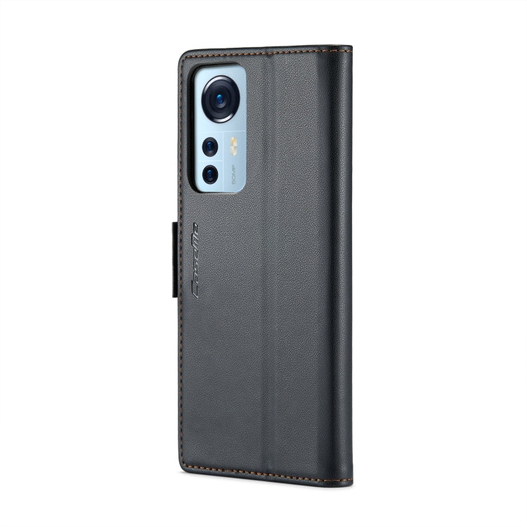 For Xiaomi 12 / 12X / 12S CaseMe 023 Butterfly Buckle Litchi Texture RFID Anti-theft Leather Phone Case(Black) - Xiaomi Cases by CaseMe | Online Shopping South Africa | PMC Jewellery | Buy Now Pay Later Mobicred