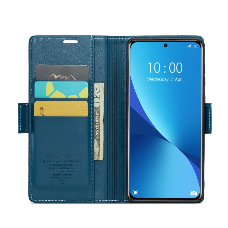 For Xiaomi 12 / 12X / 12S CaseMe 023 Butterfly Buckle Litchi Texture RFID Anti-theft Leather Phone Case(Blue) - 12 Cases by CaseMe | Online Shopping South Africa | PMC Jewellery