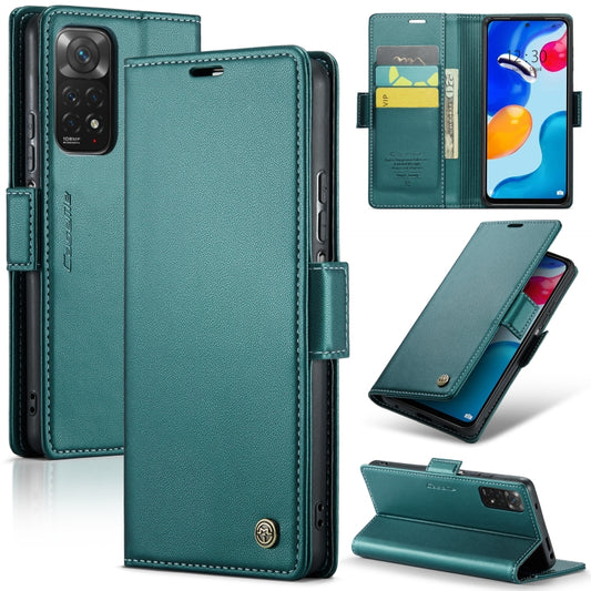 For Xiaomi Redmi Note 11 4G Global/Note 11S Global CaseMe 023 Butterfly Buckle Litchi Texture RFID Anti-theft Leather Phone Case(Pearly Blue) - Xiaomi Cases by CaseMe | Online Shopping South Africa | PMC Jewellery