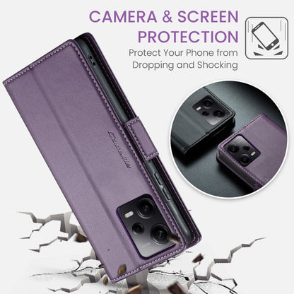 CaseMe 023 Butterfly Buckle Litchi Texture RFID Anti-theft Leather Phone Case For Xiaomi Poco X5 Pro 5G/Redmi Note 12 Pro 5G Global(Pearly Purple) - Xiaomi Cases by CaseMe | Online Shopping South Africa | PMC Jewellery | Buy Now Pay Later Mobicred