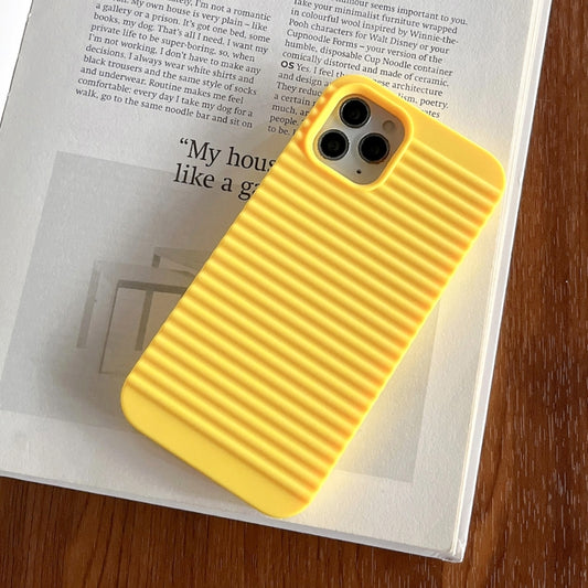 For iPhone 12 Pro Max Stripe Pattern Cooling TPU Phone Case(Yellow) - iPhone 12 Pro Max Cases by PMC Jewellery | Online Shopping South Africa | PMC Jewellery