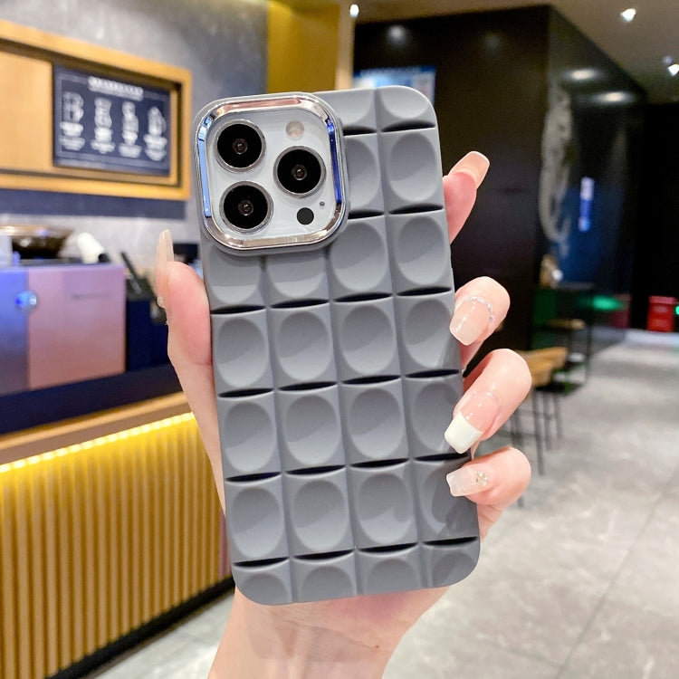 For iPhone 13 Pro Max Groove Pattern Electroplating TPU Phone Case(Dark Grey) - iPhone 13 Pro Max Cases by PMC Jewellery | Online Shopping South Africa | PMC Jewellery