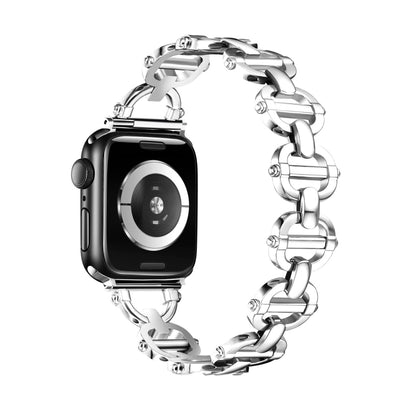 Ladder Buckle Metal Watch Band For Apple Watch SE 2022 40mm(Silver) - Watch Bands by PMC Jewellery | Online Shopping South Africa | PMC Jewellery