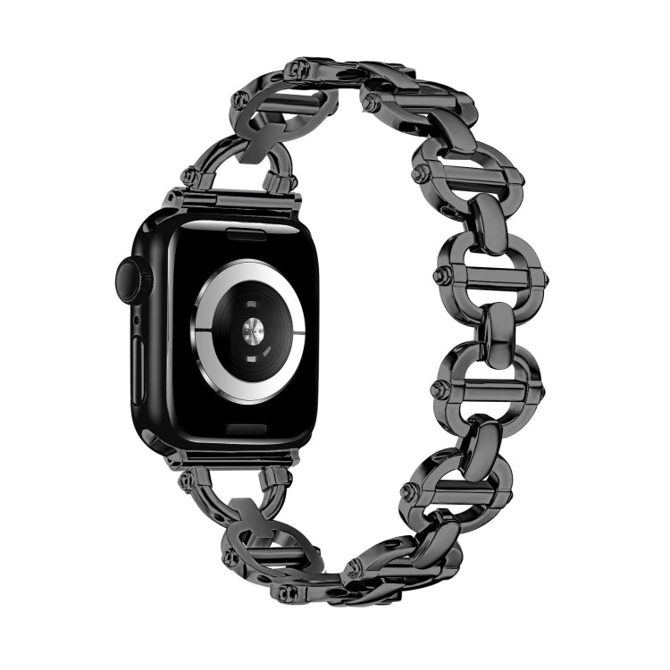 Ladder Buckle Metal Watch Band For Apple Watch SE 40mm(Black) - Watch Bands by PMC Jewellery | Online Shopping South Africa | PMC Jewellery