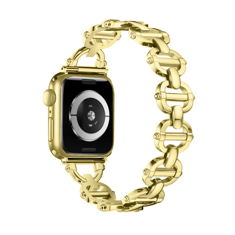 Ladder Buckle Metal Watch Band For Apple Watch SE 40mm(Gold) - Watch Bands by PMC Jewellery | Online Shopping South Africa | PMC Jewellery