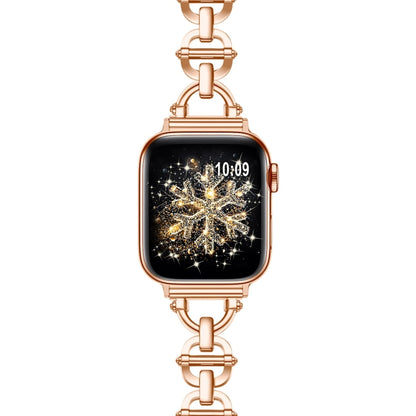 Ladder Buckle Metal Watch Band For Apple Watch SE 40mm(Rose Gold) - Watch Bands by PMC Jewellery | Online Shopping South Africa | PMC Jewellery