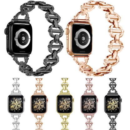 Ladder Buckle Metal Watch Band For Apple Watch 38mm(Black) - Watch Bands by PMC Jewellery | Online Shopping South Africa | PMC Jewellery