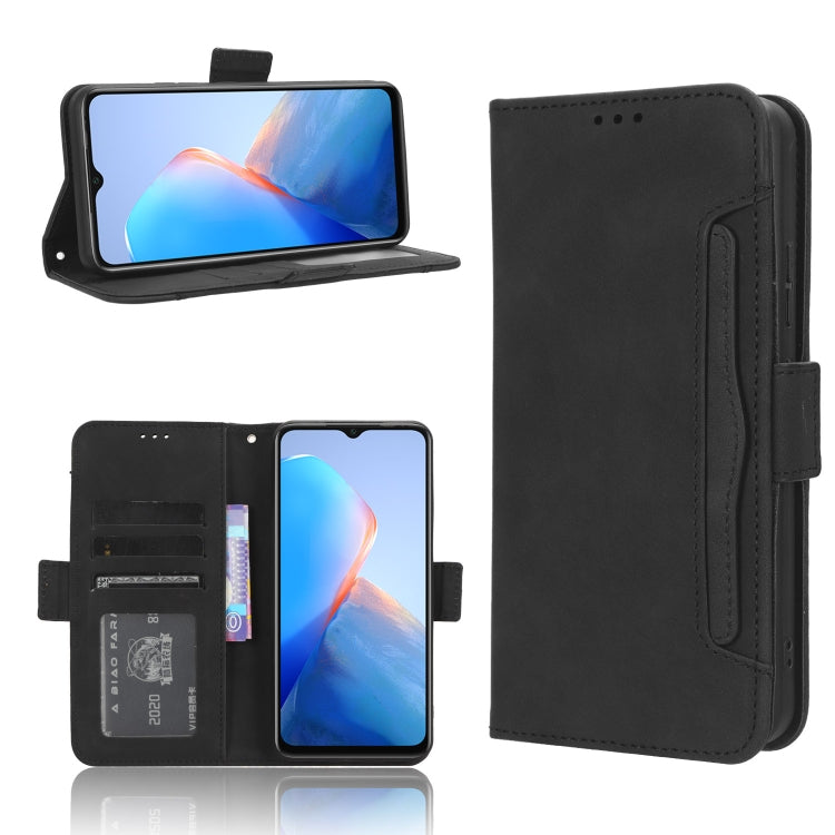 For Infinix Smart 7 HD X6516 Skin Feel Calf Texture Card Slots Leather Phone Case(Black) - Infinix Cases by PMC Jewellery | Online Shopping South Africa | PMC Jewellery