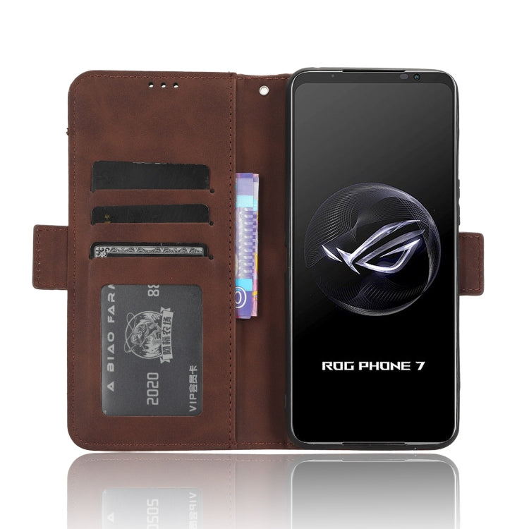 For ASUS ROG Phone 7 Skin Feel Calf Texture Card Slots Leather Phone Case(Brown) - ASUS Cases by PMC Jewellery | Online Shopping South Africa | PMC Jewellery