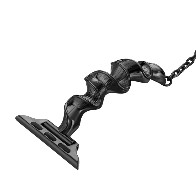Ribbon Wave Metal Watch Band For Apple Watch 5 40mm(Black) - Watch Bands by PMC TechLife | Online Shopping South Africa | PMC TechLife