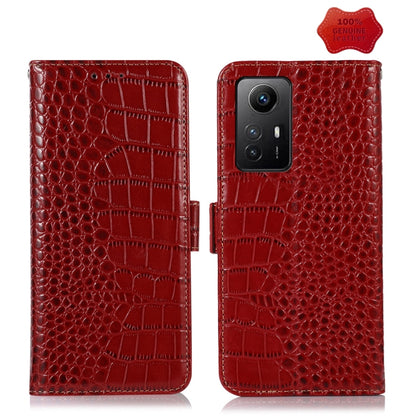 For Xiaomi Redmi Note 12S 4G Crocodile Top Layer Cowhide Leather Phone Case(Brown) - Xiaomi Cases by PMC Jewellery | Online Shopping South Africa | PMC Jewellery