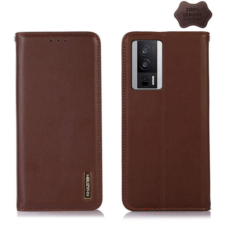 For Xiaomi Redmi K60 / K60 Pro / Poco F5 Pro KHAZNEH Nappa Top Layer Cowhide Leather Phone Case(Brown) - Xiaomi Cases by PMC Jewellery | Online Shopping South Africa | PMC Jewellery