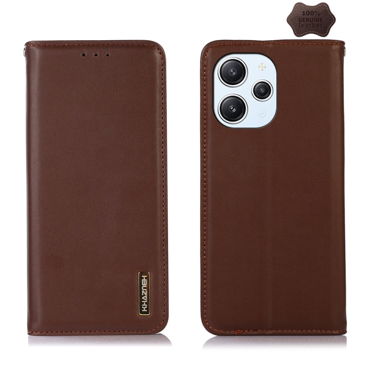 For Xiaomi Redmi 12 KHAZNEH Nappa Top Layer Cowhide Leather Phone Case(Brown) - Xiaomi Cases by PMC Jewellery | Online Shopping South Africa | PMC Jewellery