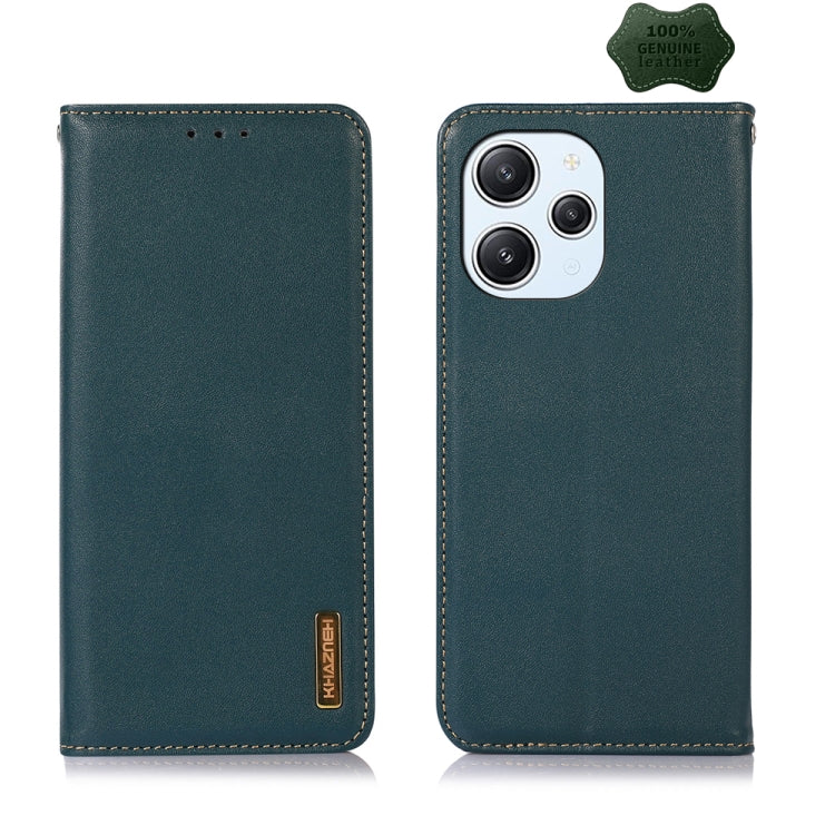 For Xiaomi Redmi 12 KHAZNEH Nappa Top Layer Cowhide Leather Phone Case(Green) - Xiaomi Cases by PMC Jewellery | Online Shopping South Africa | PMC Jewellery