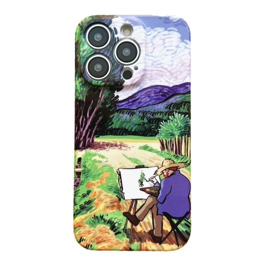 For iPhone 14 Precise Hole Oil Painting Pattern PC Phone Case(Painting) - iPhone 14 Cases by PMC Jewellery | Online Shopping South Africa | PMC Jewellery