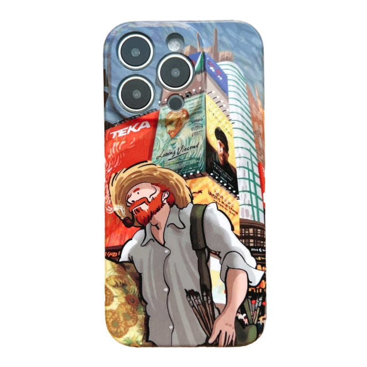 For iPhone 13 Precise Hole Oil Painting Pattern PC Phone Case(Edifice) - iPhone 13 Cases by PMC TechLife | Online Shopping South Africa | PMC TechLife