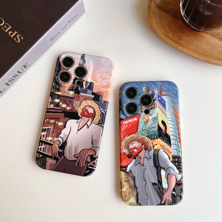 For iPhone 12 Pro Precise Hole Oil Painting Pattern PC Phone Case(Tower) - iPhone 12 / 12 Pro Cases by PMC TechLife | Online Shopping South Africa | PMC TechLife