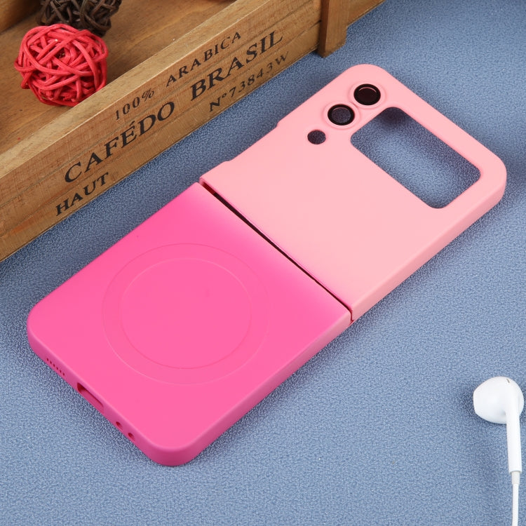 For Samsung Galaxy Z Flip4 Liquid TPU Silicone Gradient MagSafe Phone Case(Pink Red) - Galaxy Z Flip4 5G Cases by PMC Jewellery | Online Shopping South Africa | PMC Jewellery