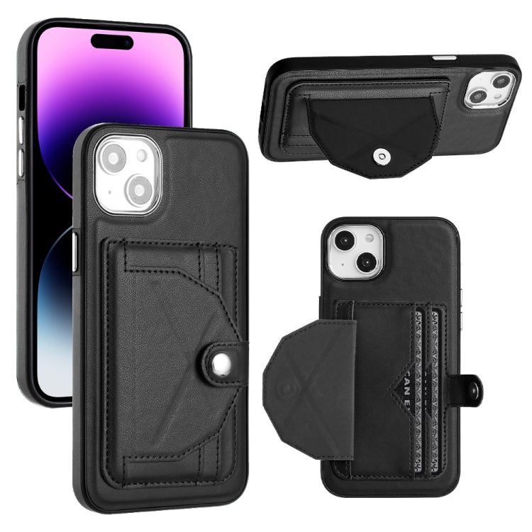 For iPhone 14 Plus Shockproof Leather Phone Case with Card Holder(Black) - free shipping - PMC TechLife - Order now!