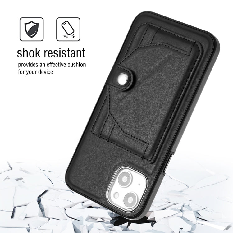 For iPhone 14 Plus Shockproof Leather Phone Case with Card Holder(Black) - free shipping - PMC TechLife - Order now!