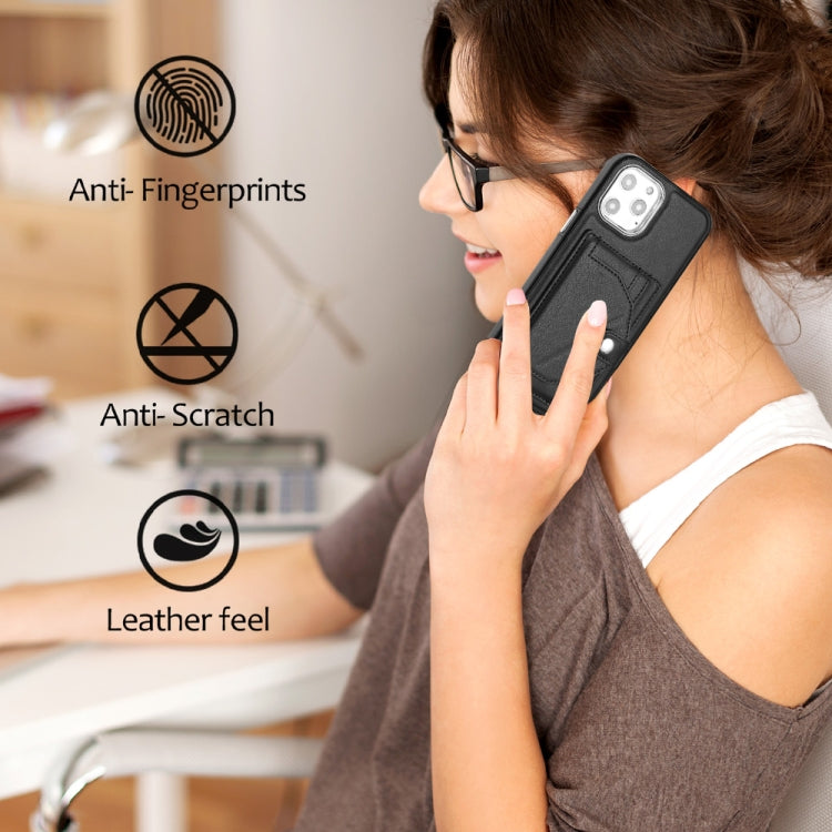 For iPhone 12 Pro Max Shockproof Leather Phone Case with Card Holder(Black) - free shipping - PMC TechLife - Order now!