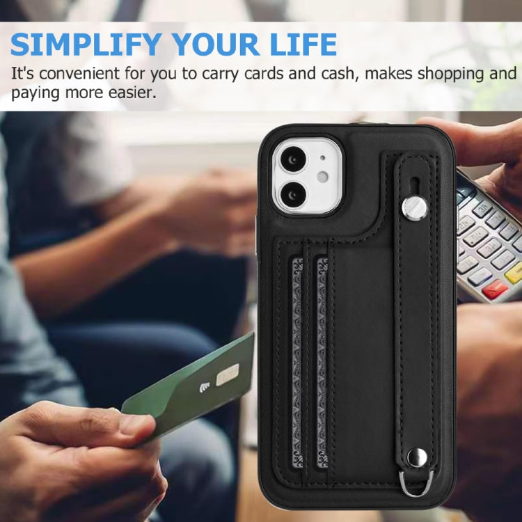 For iPhone 11 Shockproof Leather Phone Case with Wrist Strap(Black) - free shipping - PMC TechLife - Order now!